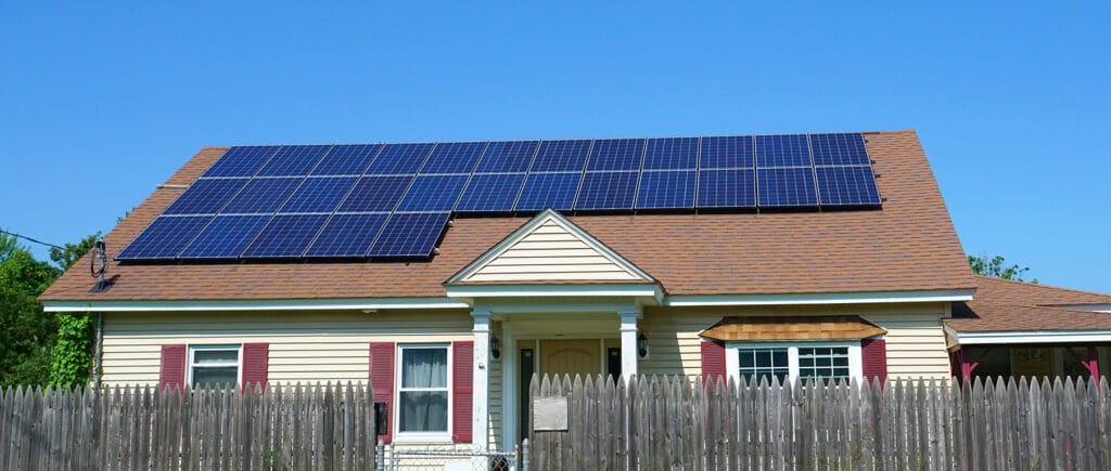 solar panel installed on the house roof